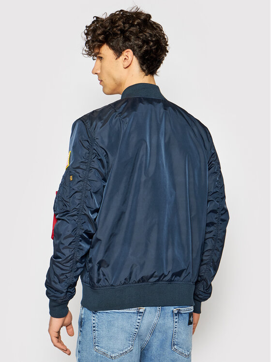 Alpha Industries Alpha Industries Kurtka bomber Ma-1 Nasa Reversible 186101 Granatowy Regular Fit