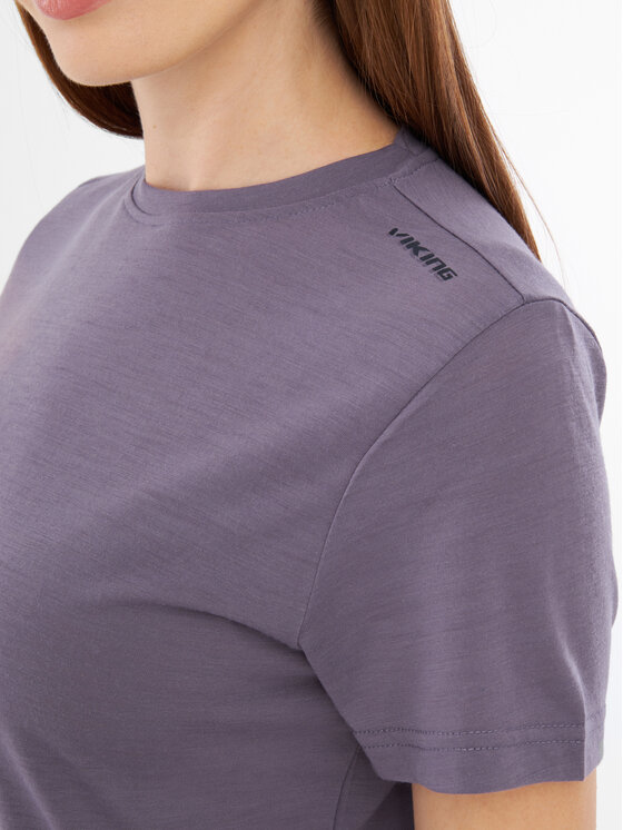 Viking Viking Koszulka techniczna T-shirt Salen Lady Merino Fioletowy Regular Fit