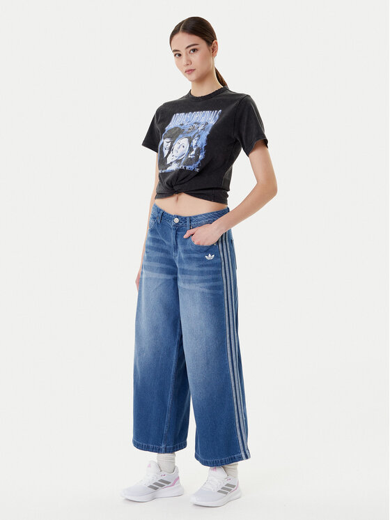 adidas adidas Jeansy adicolor Denim Adilenium JV7454 Modrá Wide Leg