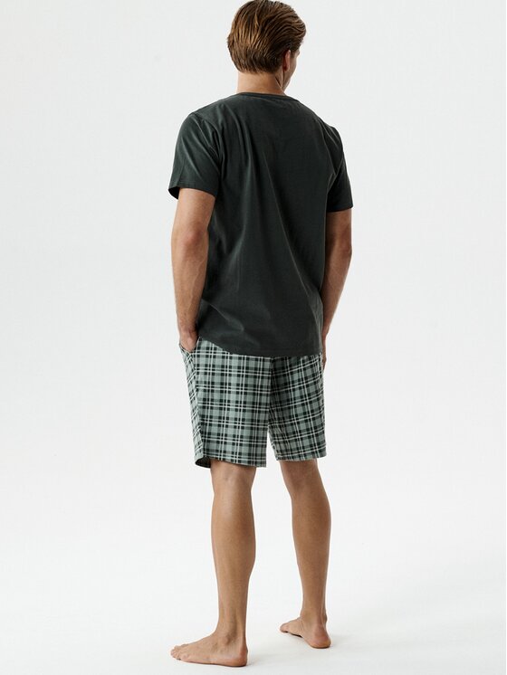 Atlantic Atlantic Piżama Classic Check Khaki