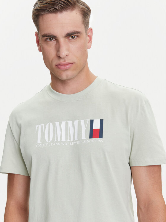 Tommy Jeans Tommy Jeans T-krekls Dna Flag DM0DM21941 Zaļš Regular Fit