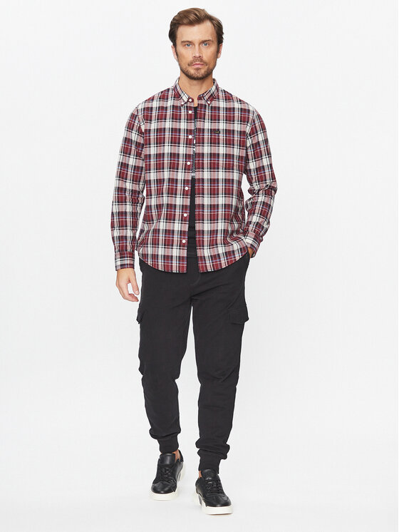 Lee Lee Koszula 112341759 Bordowy Regular Fit