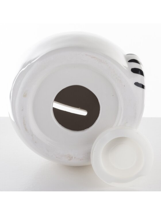 MIAhome MIAhome Skarbonka ceramiczna - 12x10x10 cm kotek GATTINO w koronie Biały