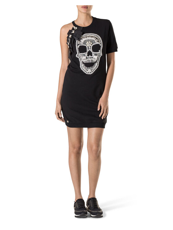 PHILIPP PLEIN PHILIPP PLEIN Sukienka codzienna 30865 Czarny Relaxed Fit