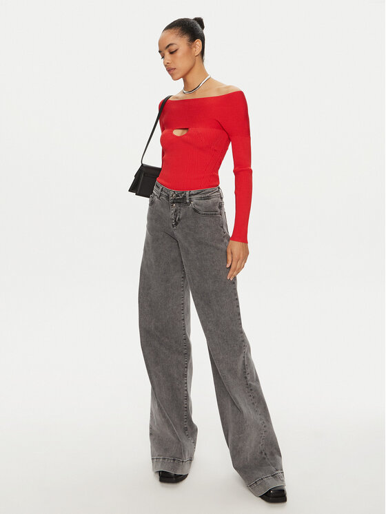 PINKO PINKO Pulover Amaranto 102799 A170 Rdeča Slim Fit