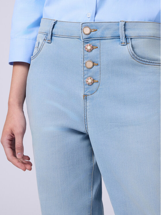 Oltre Oltre Jeans P493R008173N0A4 Turchese Boxy Fit