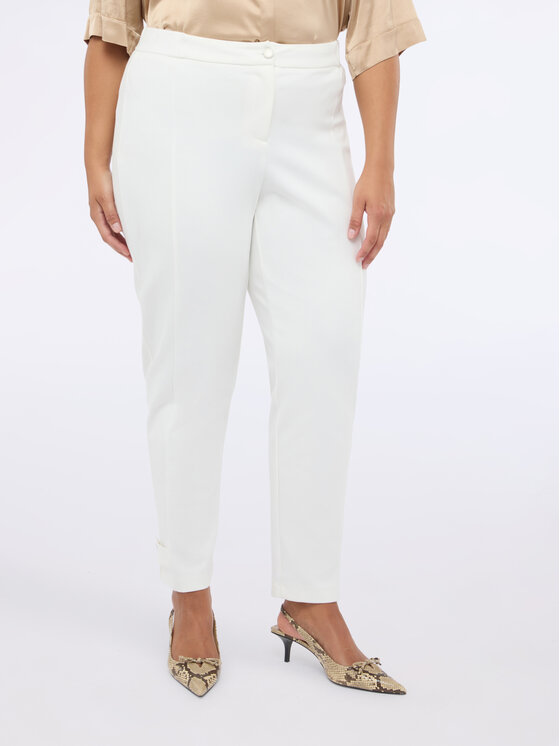 Fiorella Rubino Fiorella Rubino Spodnie materiałowe P712L002238N011 Biały Regular Fit