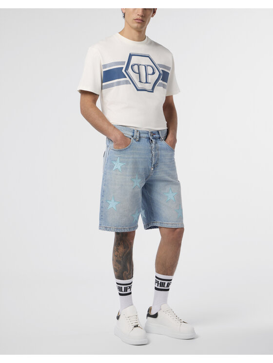 PHILIPP PLEIN PHILIPP PLEIN Szorty jeansowe 30265 Niebieski Regular Fit