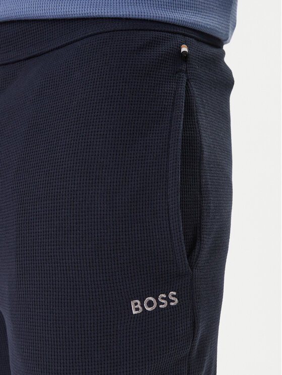 BOSS BOSS Teplákové nohavice Waffle 50535878 Tmavomodrá Regular Fit