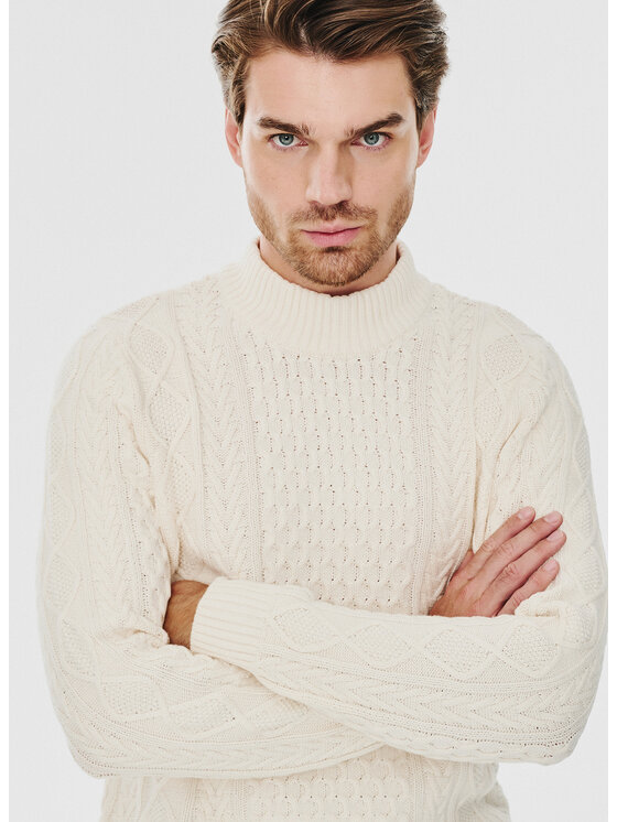 Pako Lorente Pako Lorente Sweter P24WF-2X-024 Beżowy Classic Fit