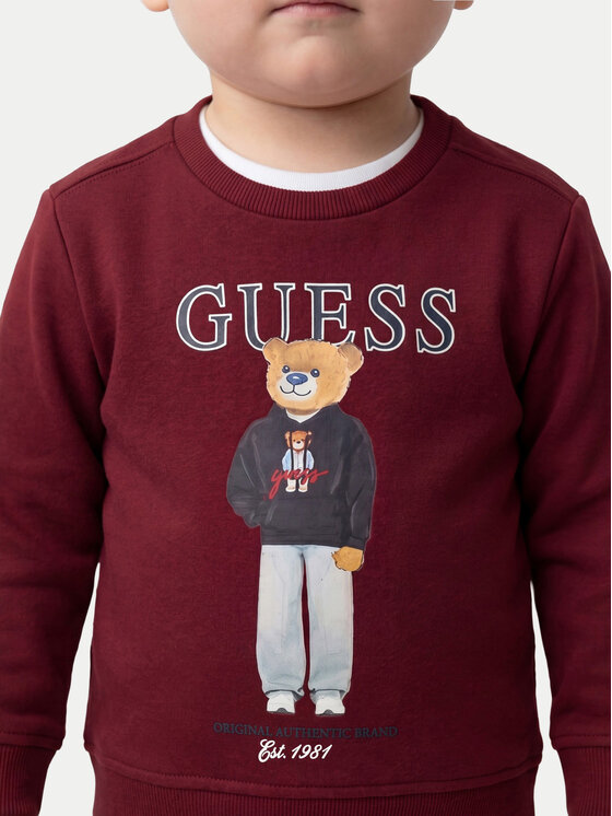 Guess Guess Суитшърт N6YQ05 K4096 Бордо Regular Fit
