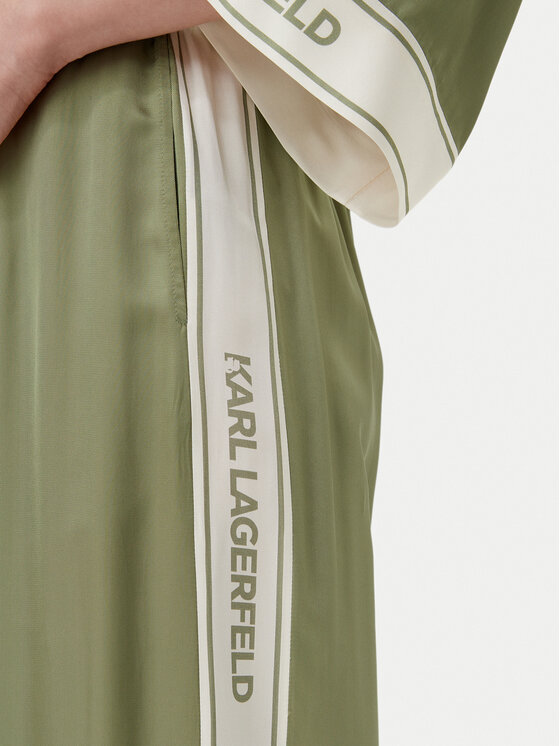 KARL LAGERFELD KARL LAGERFELD Παντελόνι υφασμάτινο A2W10118 Πράσινο Relaxed Fit