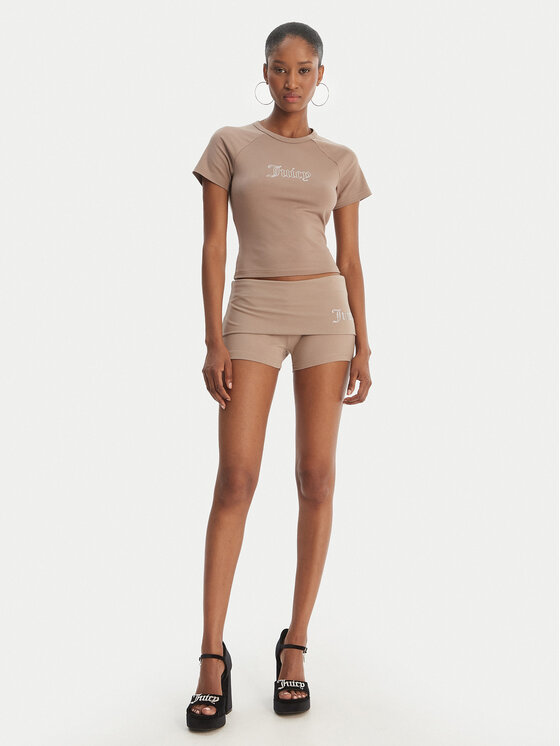 Juicy Couture Juicy Couture Sportovní kraťasy Roll Down JCWHS126307 Béžová Slim Fit