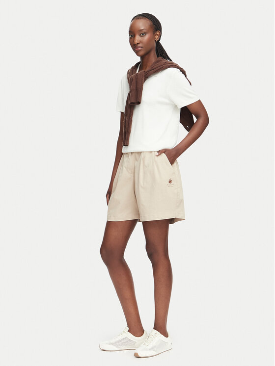 Beverly Hills Polo Club Beverly Hills Polo Club Szorty materiałowe P-SS26W-B576580 Beżowy Regular Fit