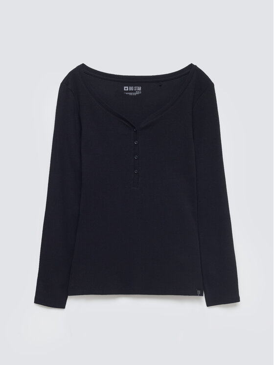 BIG STAR BIG STAR Longsleeve NATHALIE Czarny Slim Fit