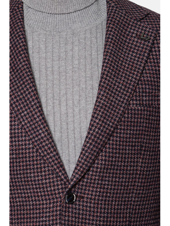 Lancerto Lancerto Marynarka Roskilde Bordowy Slim Fit