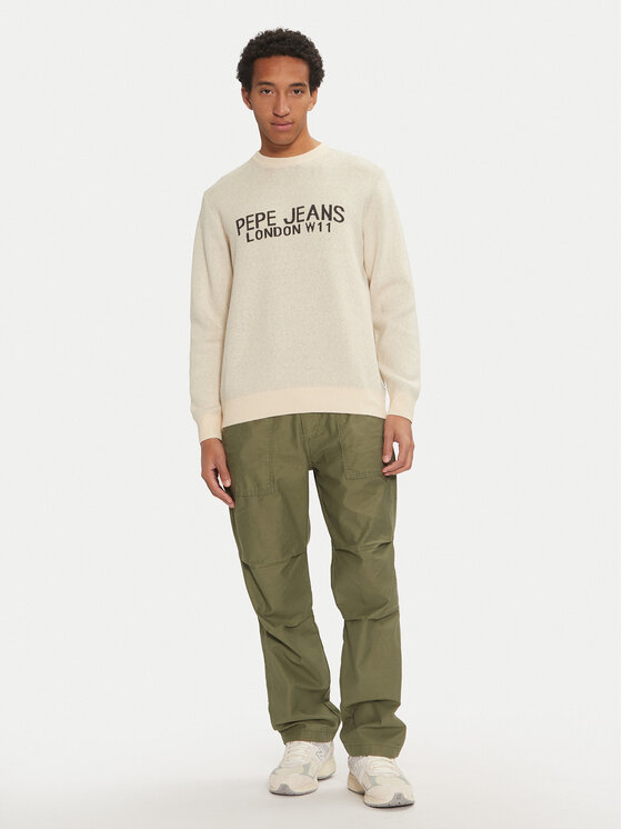 Pepe Jeans Pepe Jeans Sweter Cardin PM702466 Écru Regular Fit