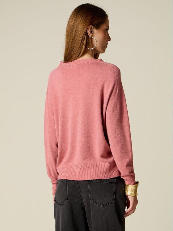 Oltre Oltre Sweter M153E002162N006 Różowy Regular Fit