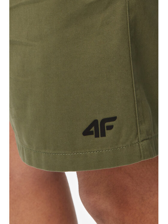4F 4F Szorty materiałowe TSHOM0838-43 Zielony Regular Fit
