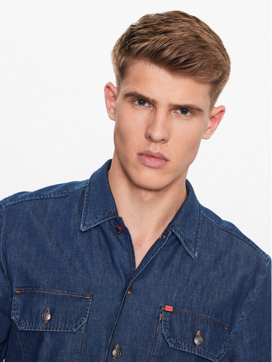 HUGO Hugo Krekls 50490764 Zils Relaxed Fit