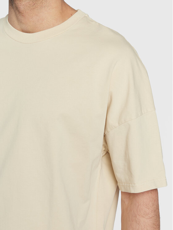 T-shirt Fizvalley MFIZ02AH22 Écru Regular Fit