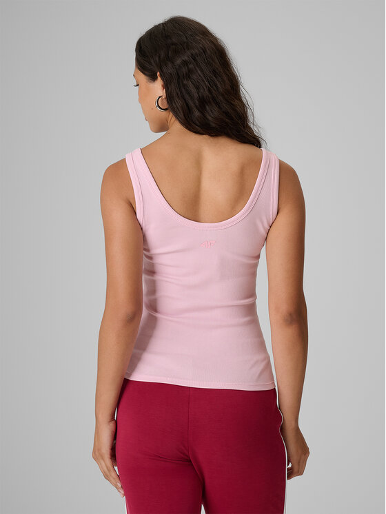4F 4F Top ESSENTIAL Różowy jasny Slim Fit