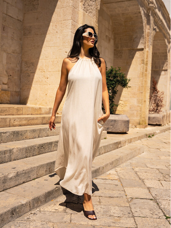 Feba Feba Vestito estivo F252 Beige Relaxed Fit