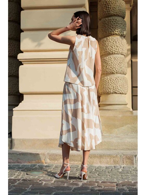 EMOI EMOI Bluzka beżowa letnia Beżowy Feminine Fit