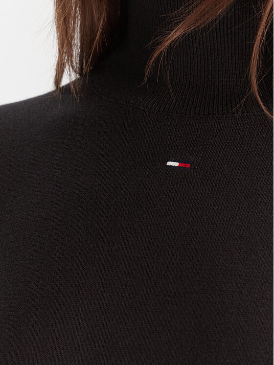 Tommy Jeans Tommy Jeans Kötött ruha Ess DW0DW21958 Fekete Slim Fit