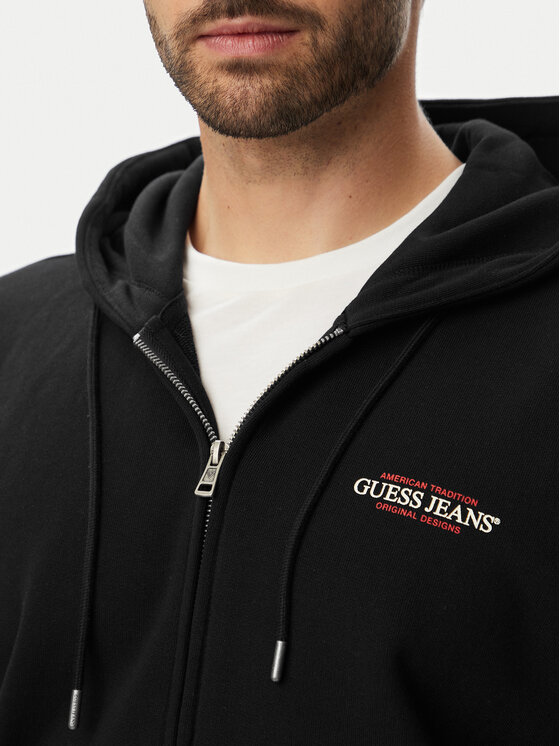 Guess Jeans Guess Jeans Mikina M6RQ38 KCPR1 Černá Regular Fit