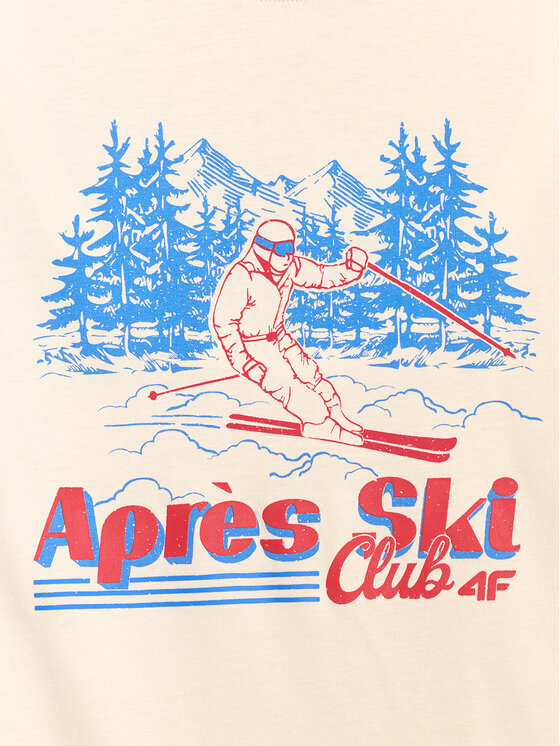 4F 4F T-Shirt APRES SKI Biały Loose Fit