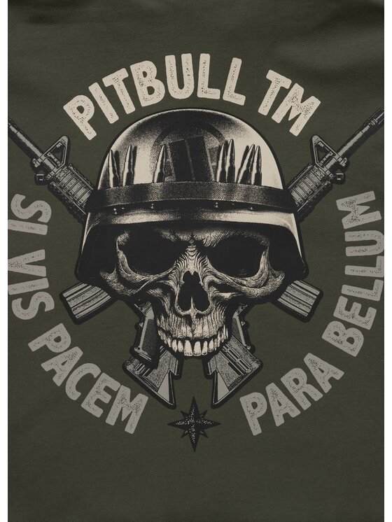 PITBULL PITBULL Bluza Bluza rozpinana z kapturem PARA BELLUM L Zielony Regular Fit