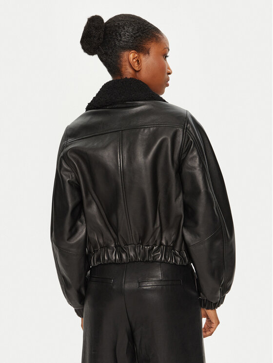 Serge Pariente Serge Pariente Giacca di pelle Audrey Nero Relaxed Fit