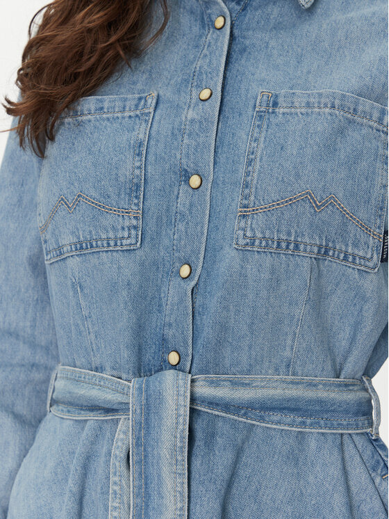 Mustang Mustang Jeans obleka Hazel 1016228 Modra Flared Fit