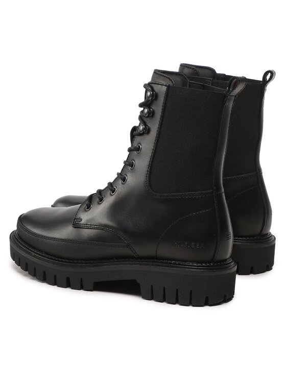 Tommy Hilfiger Tommy Hilfiger Turistická obuv Premium Casual Chunky Lth Boot FM0FM04187 Černá