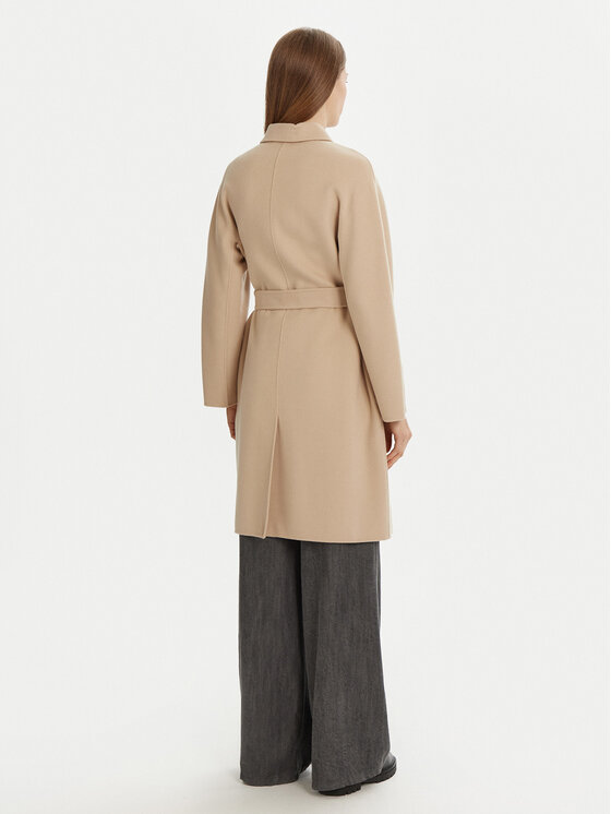 Weekend Max Mara Weekend Max Mara Palton de lână Avenue 2515011021 Bej Regular Fit