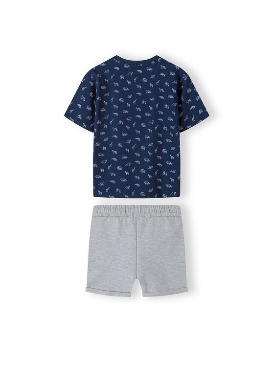 MINOTI MINOTI Komplet t-shirt i spodenki 17SET 5 Niebieski Regular Fit