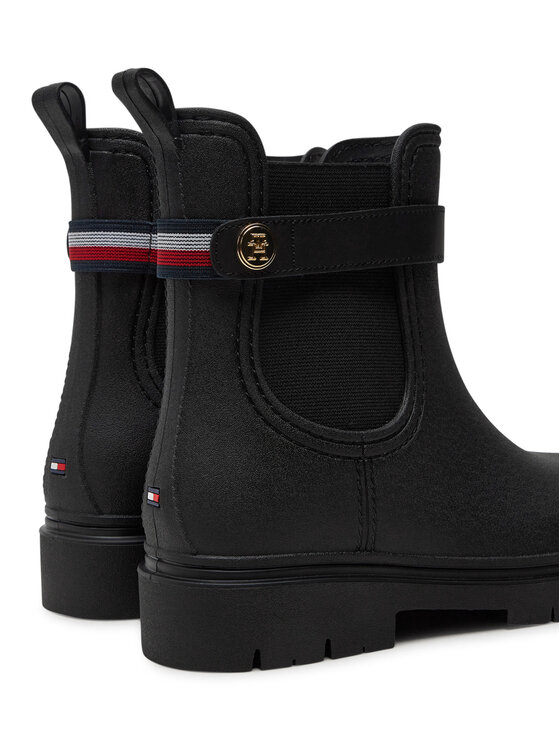 Tommy Hilfiger Tommy Hilfiger Gummistiefel Th Stud Rubberised Rainboot FW0FW08168 Schwarz