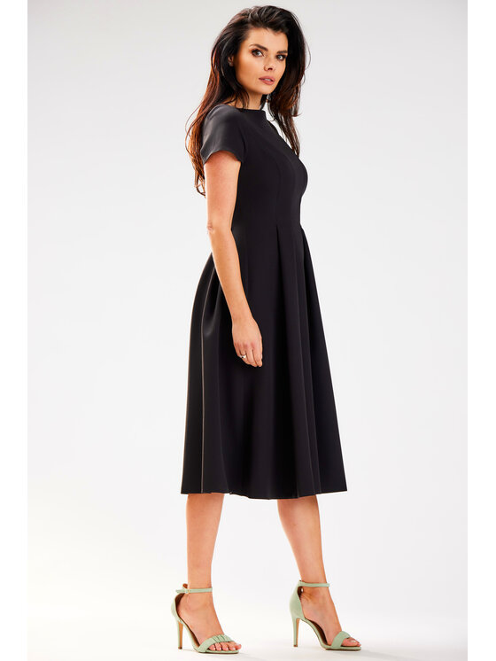 Awama Awama Sukienka letnia A569 Czarny Basic Fit