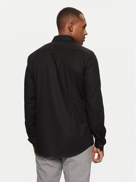 BOSS BOSS Marškiniai H-Hank 50527622 Juoda Slim Fit