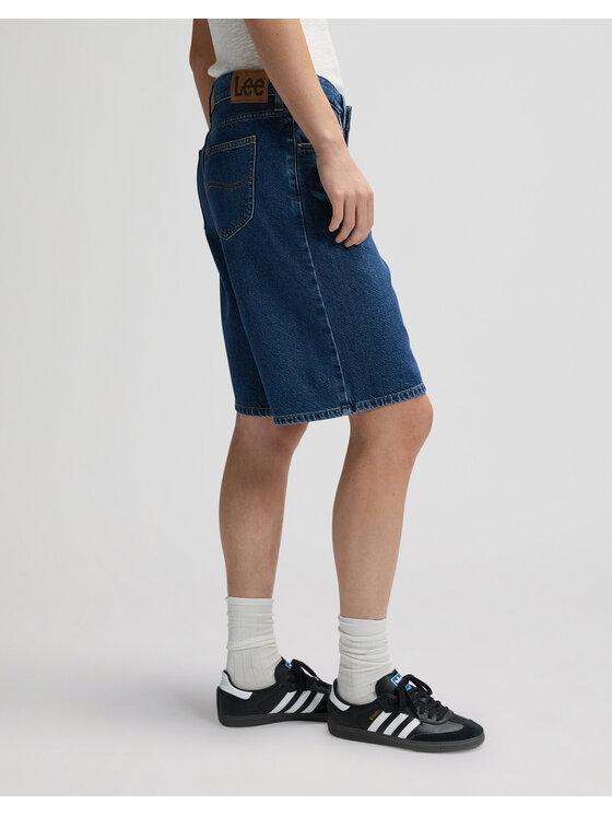 Lee Lee Szorty jeansowe DRAPEY JORT Niebieski Regular Fit