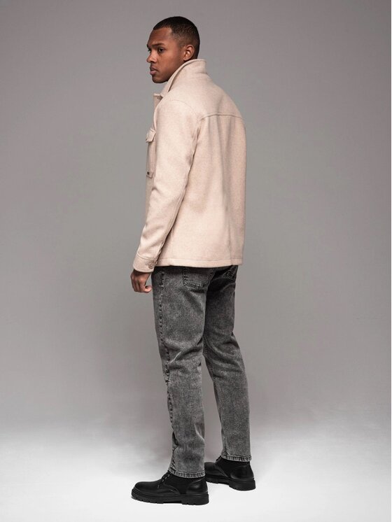 Ombre Ombre Jeansy OM-PADP-0217 Szary Regular Fit