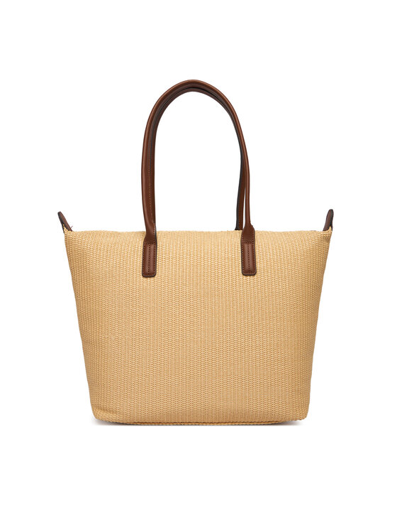 Tommy Hilfiger Tommy Hilfiger Torebka Popette Tote Raffia AW0AW18528 Beżowy