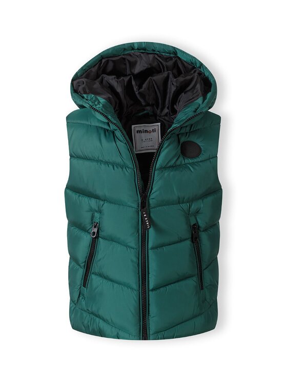 MINOTI MINOTI Kamizelka 19gilet43 Zielony Regular Fit