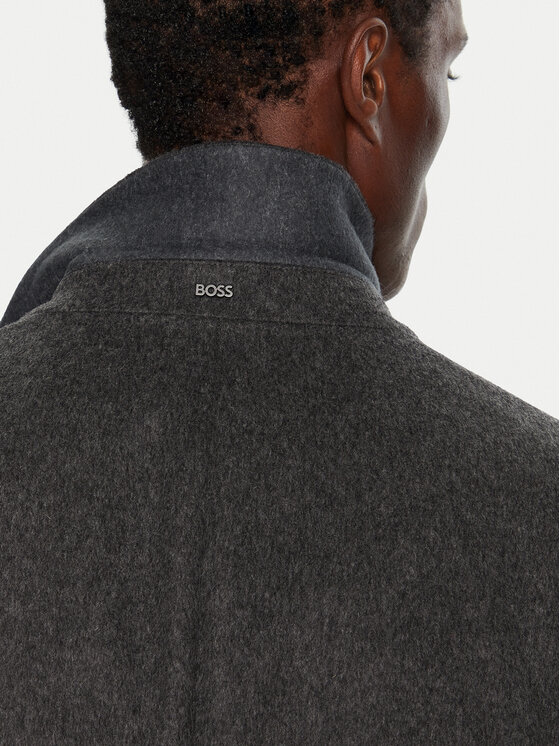 BOSS Boss Volneni plašč H-Hyde 50525739 Siva Slim Fit