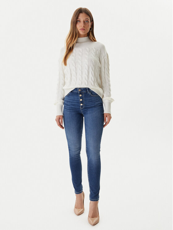 Guess Guess Krekls ar augstu apkakli W5BR30 Z1192 Écru Relaxed Fit