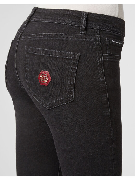 PHILIPP PLEIN PHILIPP PLEIN Jegginsy 30895 Czarny Jegging Fit