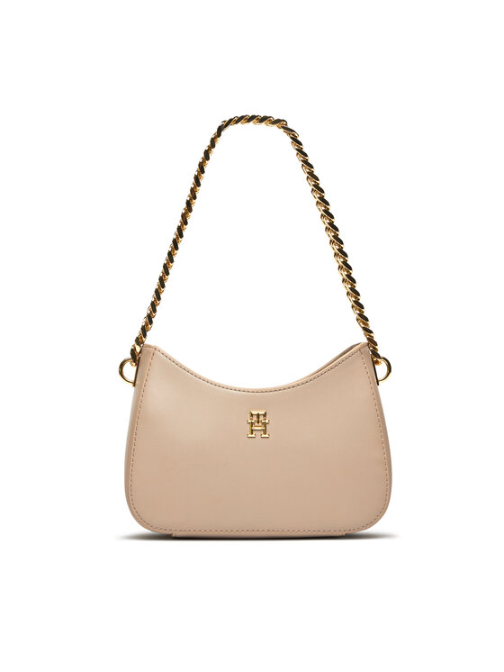 Geantă Tommy Hilfiger Th Refined Chain Shoulder Bag AW0AW16079 Bej