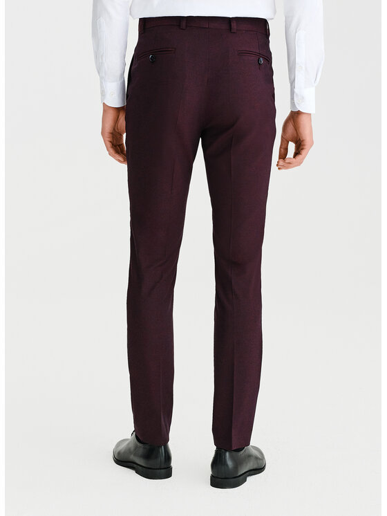 Pako Lorente Pako Lorente Spodnie garniturowe P25SF-6G-035 Bordowy Super Slim Fit