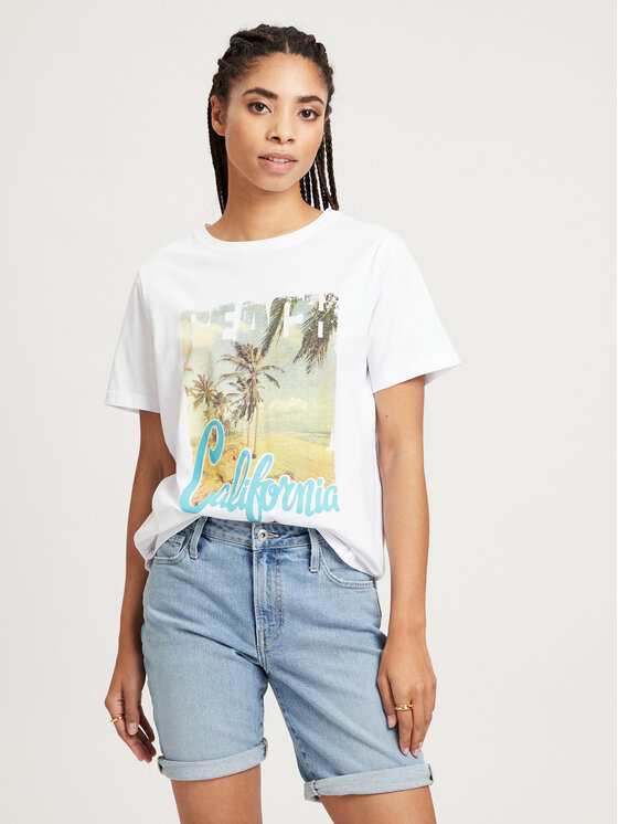 Cross Jeans Cross Jeans T-Shirt 56059-008 Biały Regular Fit